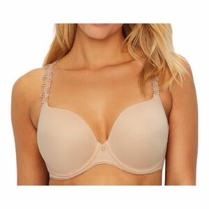 NWT! PRIMA DONNA PERLE PLUNGE T-SHIRT BRA in Color Cafe au Lait. UK 38F/US 38DDD